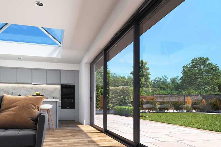 aluminuim sliding patio doors anthracite grey double track