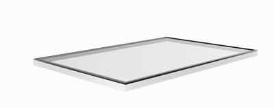 white aluminium flat roof light