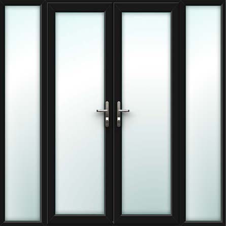 black upvc french doors & side panels