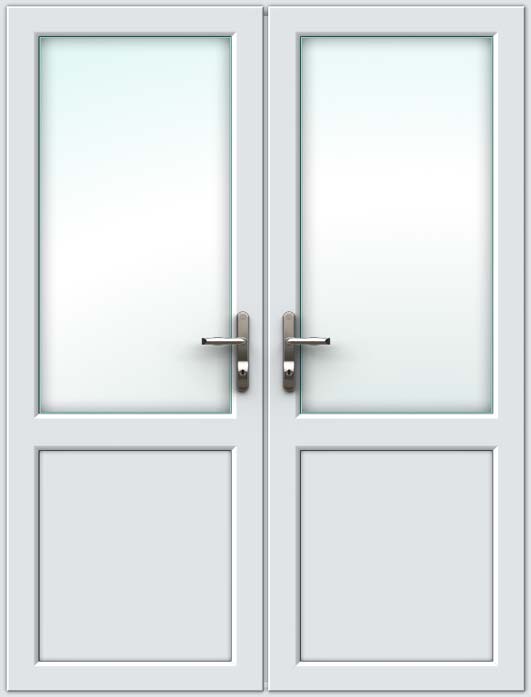 half glazed white upvc french doors