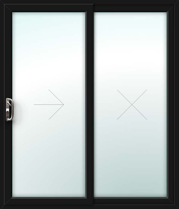 black 2 pane upvc sliding patio doors