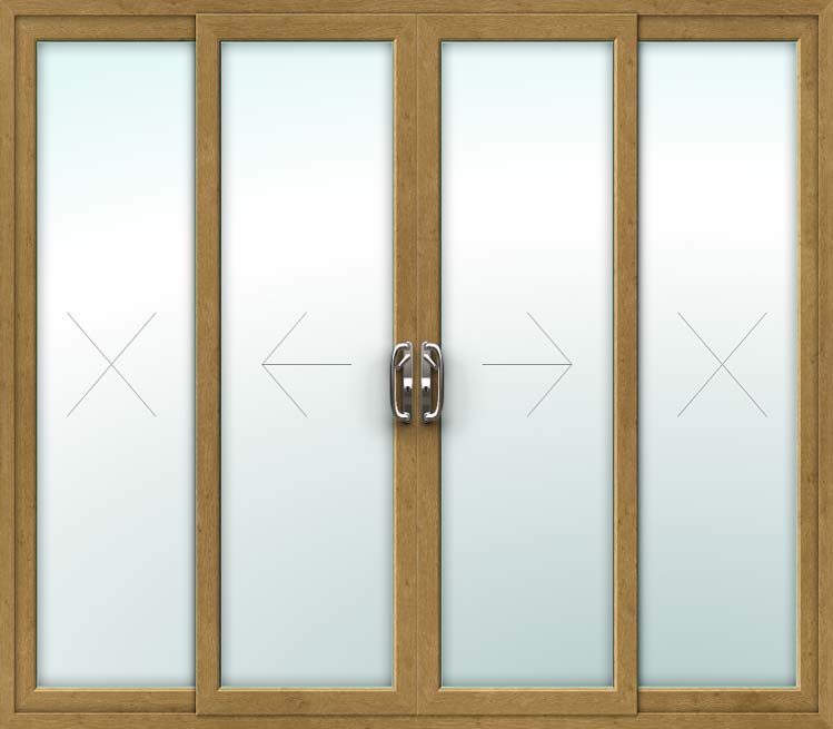 irish oak 4 pane upvc sliding patio doors