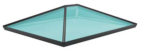 aluminium roof lantern with aqua glazing